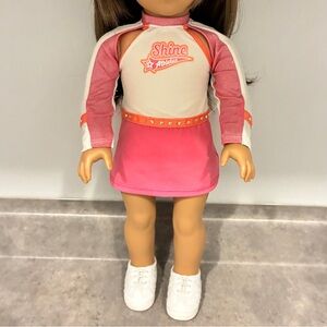 Retired American girl Joss cheerleading dress and sneakers. - NO doll